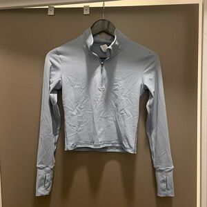 Paragon Quarter Zip cropped workout top